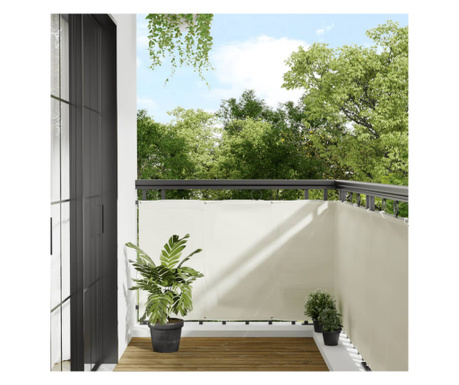 Paravan de balcon, crem, 90x1000 cm, 100% poliester oxford