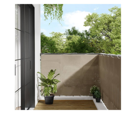 Paravan de balcon, gri taupe, 120x700 cm, 100% poliester oxford