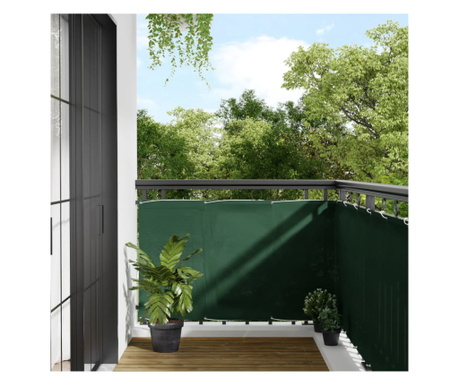 Paravan de balcon verde închis 90x700 cm 100% poliester oxford
