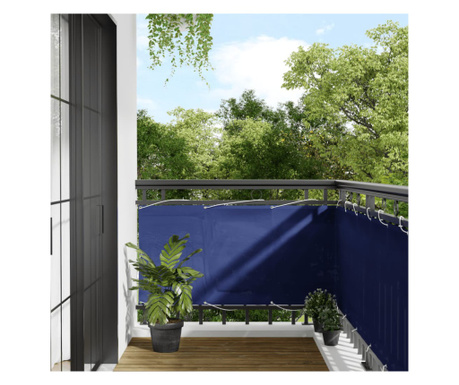 Paravan de balcon, albastru, 75x700 cm, 100% poliester oxford