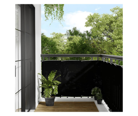 Paravan de balcon, negru, 90x1000 cm, 100% poliester oxford