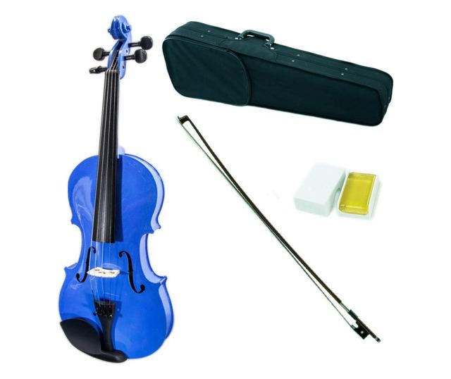 IdeallStore® drvena klasična violina, veličina 4/4, dva gudala, kofer od tkanine