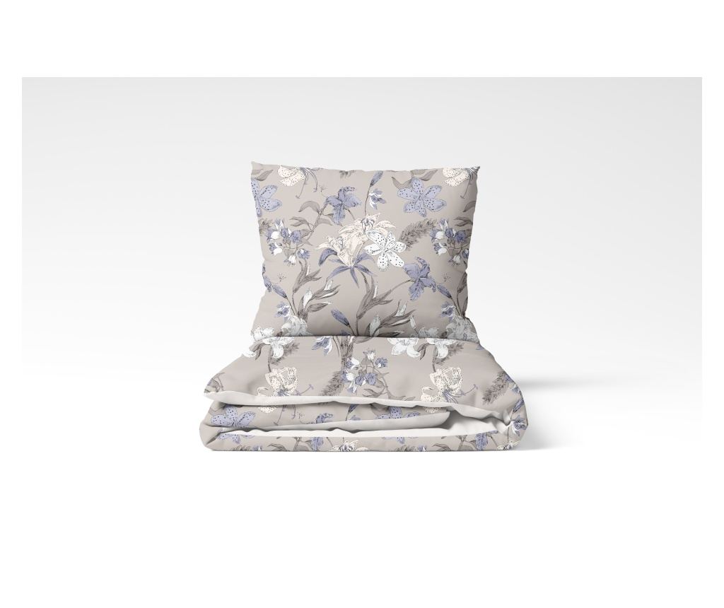 Posteljnina za dvoposteljno posteljo, Majoli Bahar Home Collection, bombaž ranforce, 144TC, za 2 osebi, 4 kosi, Fiori Lilac - 2