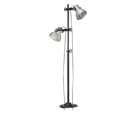 öntött vas állólámpa 2 db ezüstszínű lámpaernyővel E27