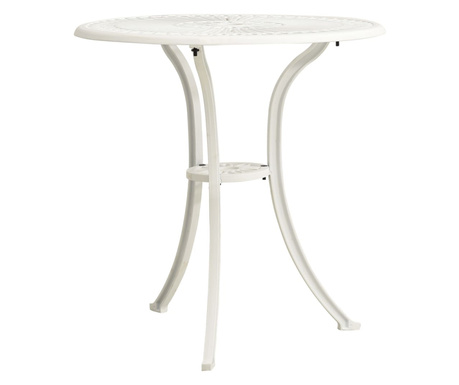 fehér öntött alumínium kerti asztal 62 x 62 x 65 cm