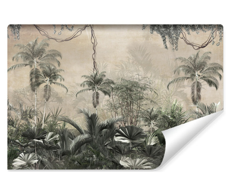 Muralo Fotótapéta trópusi táj, dzsungel, pálmafák és banánlevelek hálószoba dekoráció