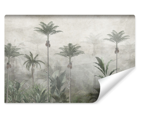 Muralo Fotótapéta trópusi fák, pálmafák, ködös sziget, exkluzív dekoráció nappaliba hálószobába
