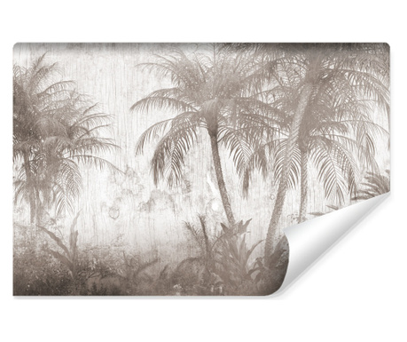 Muralo Fotótapéta trópusi dekoráció, pálmafa, monstera levél szépia, modern stílus