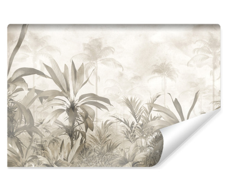 Muralo Fotótapéta trópusi növények, banánlevél, szépia retro stílusú dekoráció nappaliba