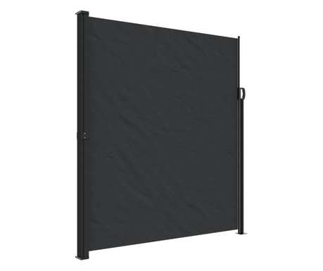fekete behúzható oldalsó napellenző 220 x 600 cm