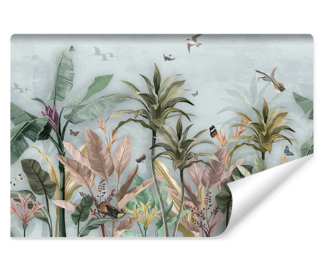 Muralo Fotótapéta színes banánlevelek, trópusi növények, modern stílusú dekoráció nappali