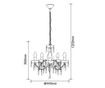 Agora Lighting, TERESA, Lustr, 5 x E14, Kouřové, Průměr: 44 cm thumbnail 3