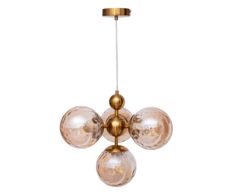 Lampa suspendata moderna CASTILLO, culoare sampanie, abajur oval