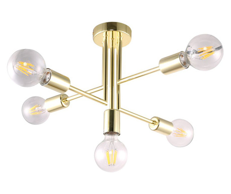 Lampa in stil industrial PIPES, auriu, 5 brate