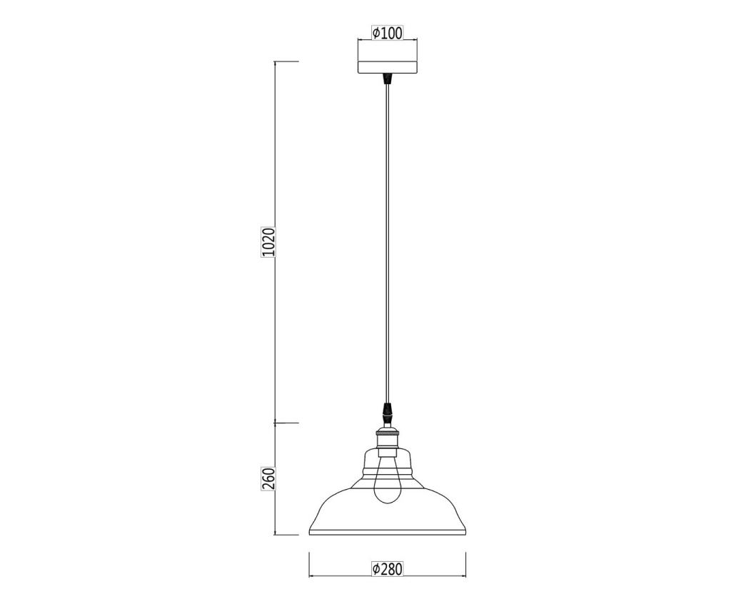 Agora Lighting, AXEL, Viseča svetilka, 1 x E27, Jantarna, Premer: 28 cm - 7