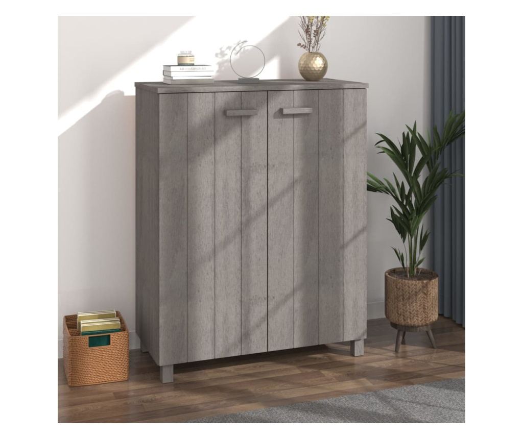 Шкаф за обувки HAMAR светлосив 85x40x108 см бор масив - 2