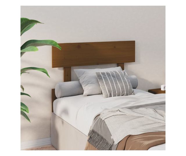 Bed headboard, honey brown, 103.5x3x81 cm, solid pine wood