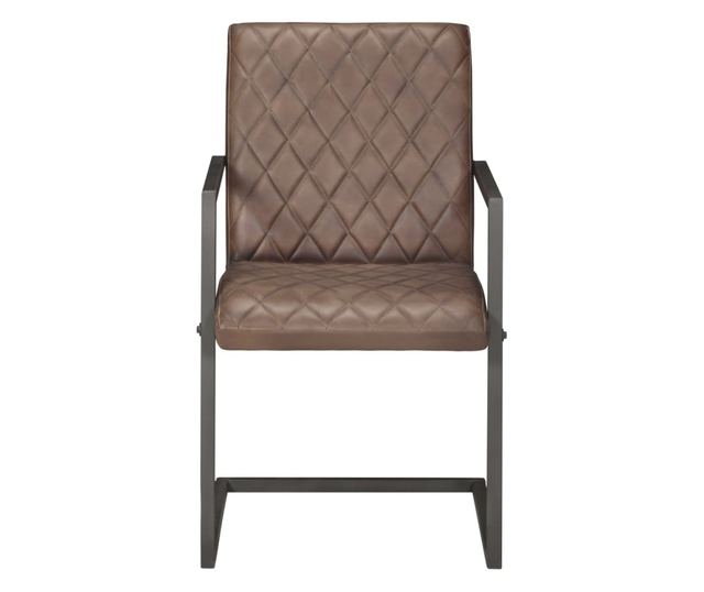 Konzolne jedilniške stole 4 kosi rjavo pravo usnje