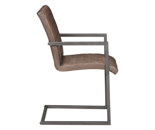 Konzolne jedilniške stole 4 kosi rjavo pravo usnje