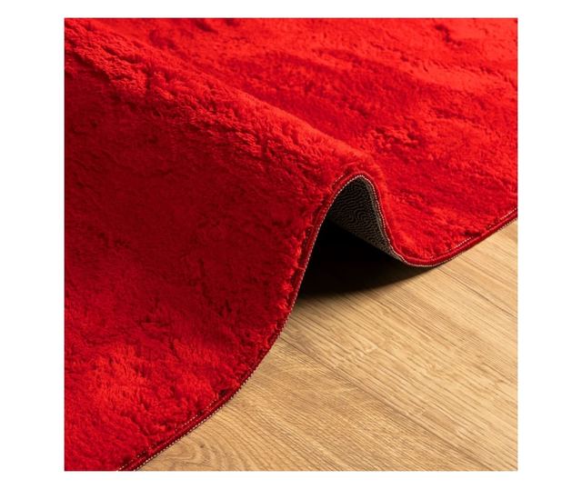 HUARTE piros rövid szálú puha és mosható szőnyeg 160 x 160 cm