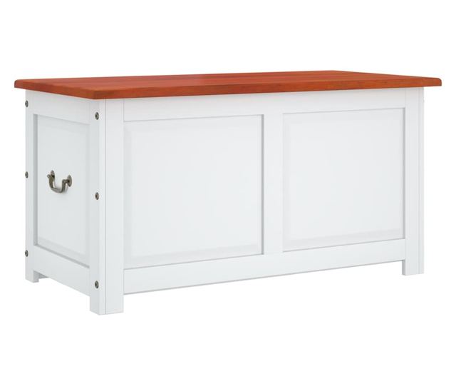 barna és fehér tömör akácfa tárolóláda fedéllel