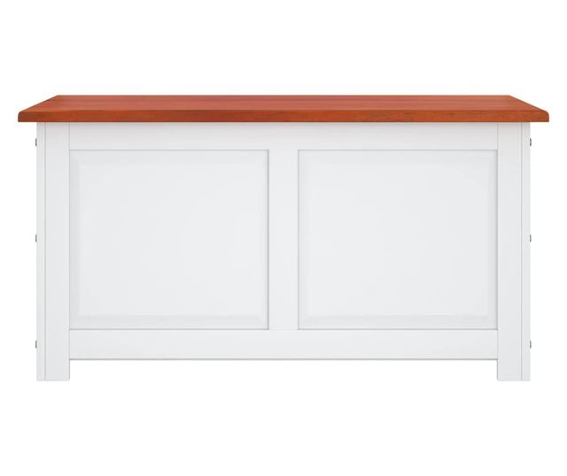 barna és fehér tömör akácfa tárolóláda fedéllel