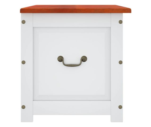 barna és fehér tömör akácfa tárolóláda fedéllel