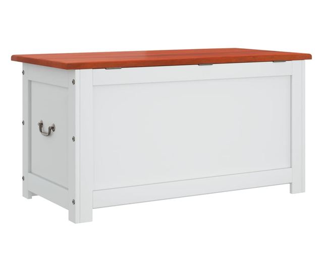 barna és fehér tömör akácfa tárolóláda fedéllel