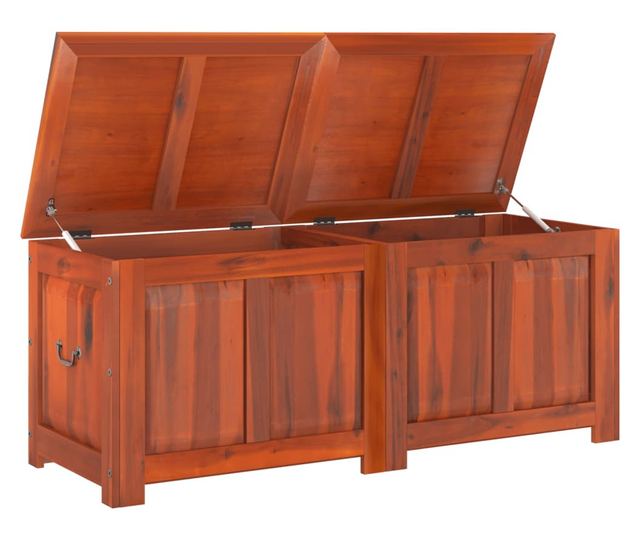 barna tömör akácfa tárolóláda fedéllel