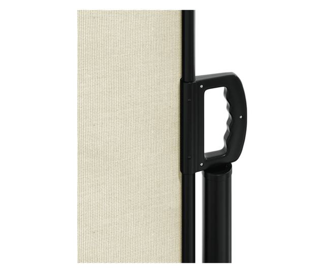 krémszínű behúzható oldalsó napellenző 120 x 1000 cm