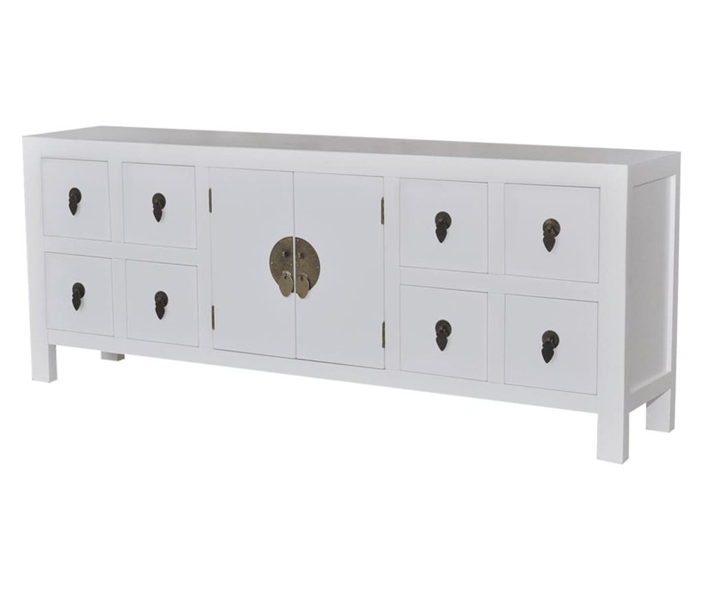TV komoda, bijela, 110x24x48 cm, obrađeno drvo - 2