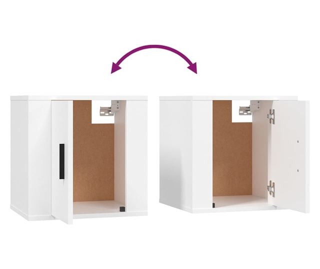 Zestaw szafki TV, 2 części, biały, drewno przetworzone