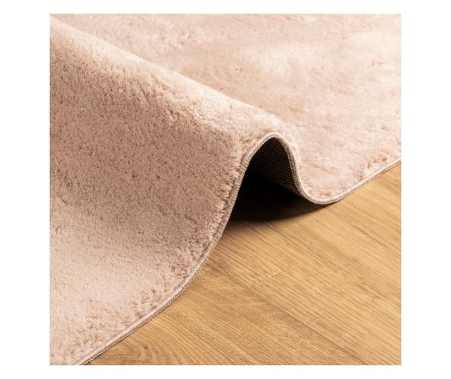 HUARTE púderszínű rövid szálú puha és mosható szőnyeg 100x200cm