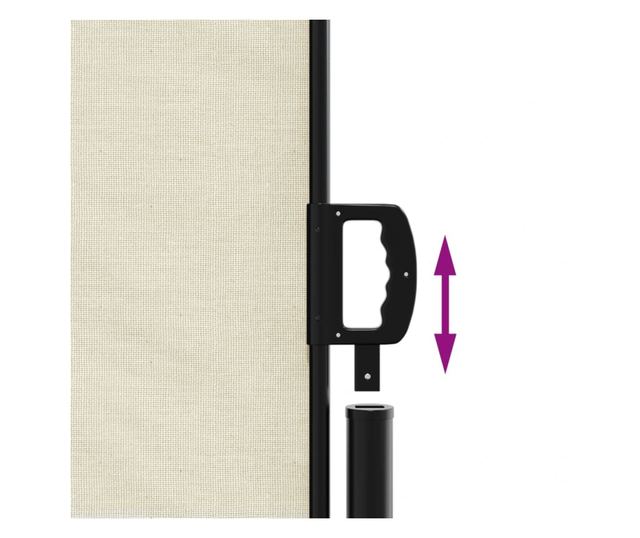 krémszínű behúzható oldalsó napellenző 120 x 600 cm