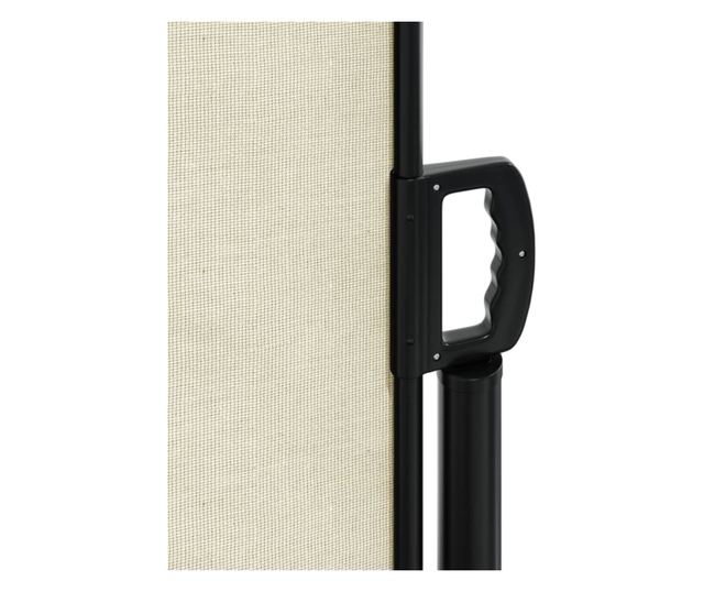 krémszínű behúzható oldalsó napellenző 120 x 600 cm