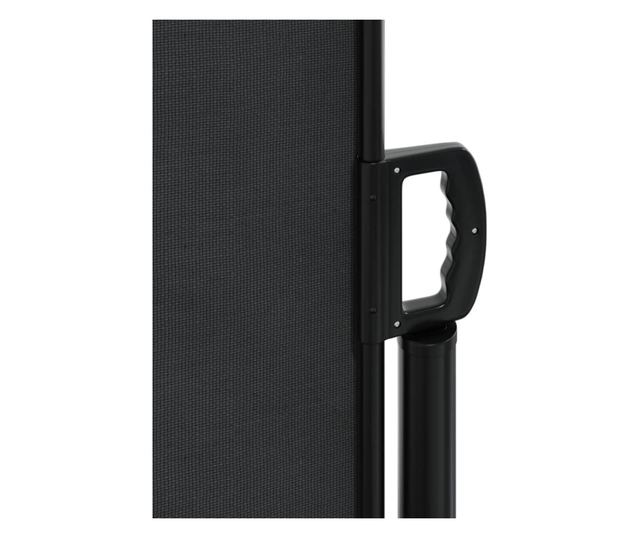 fekete behúzható oldalsó napellenző 180 x 600 cm