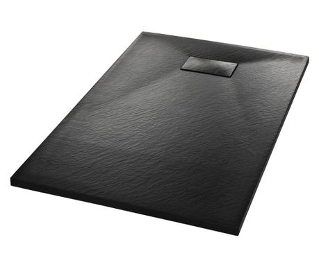 vidaXL Cădiță de duș, negru, 100 x 80 cm, SMC