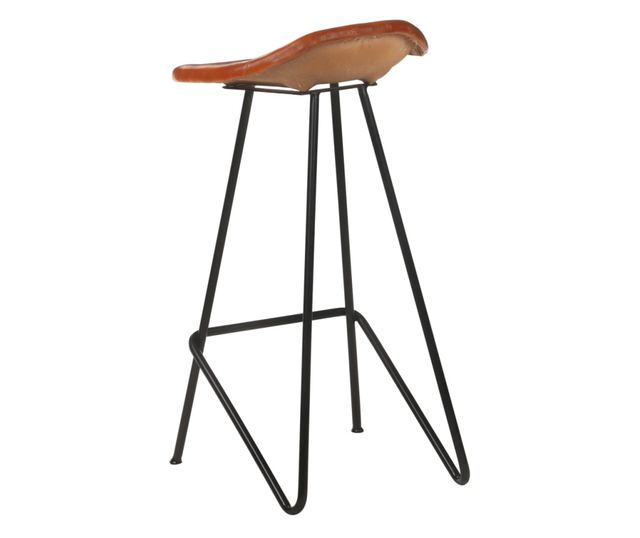 Barski stoli, 4 kosi, rjavi, pravo usnje