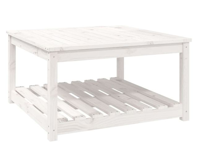 Stolik ogrodowy, biały, 82,5x82,5x45 cm, drewno sosnowe