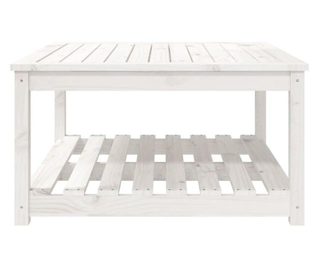Stolik ogrodowy, biały, 82,5x82,5x45 cm, drewno sosnowe