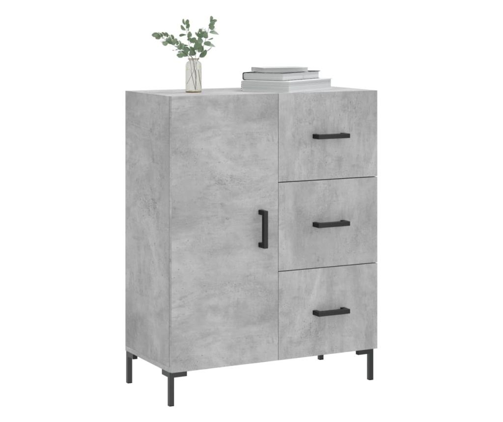 Komoda, betonsko siva, 69,5x34x90 cm, kompozitno drvo - 3