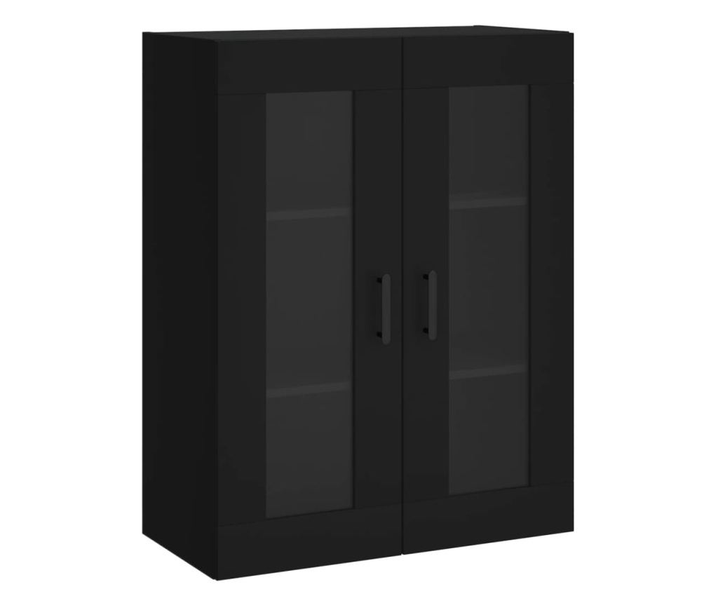 Visoka crna komoda, 69,5x34x180 cm, kompozitno drvo - 5