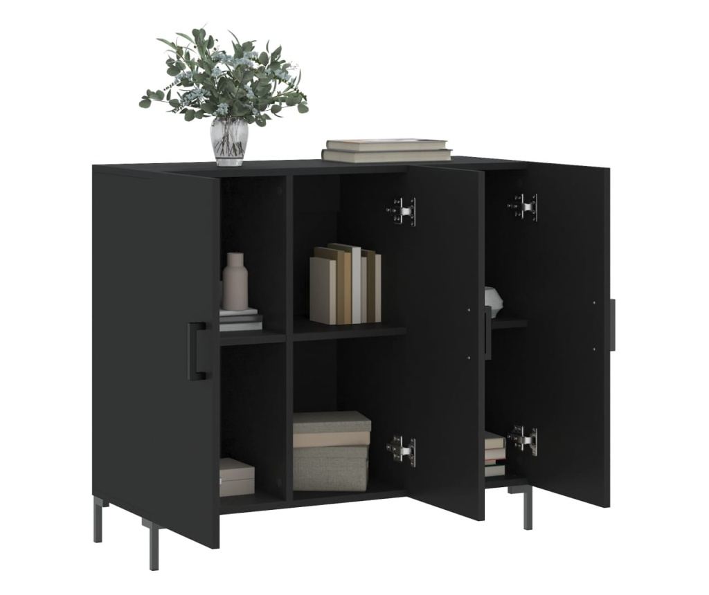 Konzola, crna, 90x34x80 cm, kompozitno drvo - 4