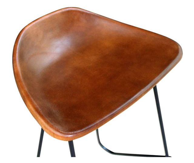 Barski stoli, 4 kosi, rjavi, pravo usnje