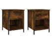 Nightstand, 2 pcs, smoked oak, 40x42x50 cm, composite wood