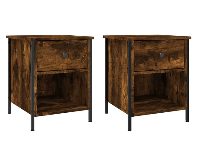 Nightstand, 2 pcs, smoked oak, 40x42x50 cm, composite wood