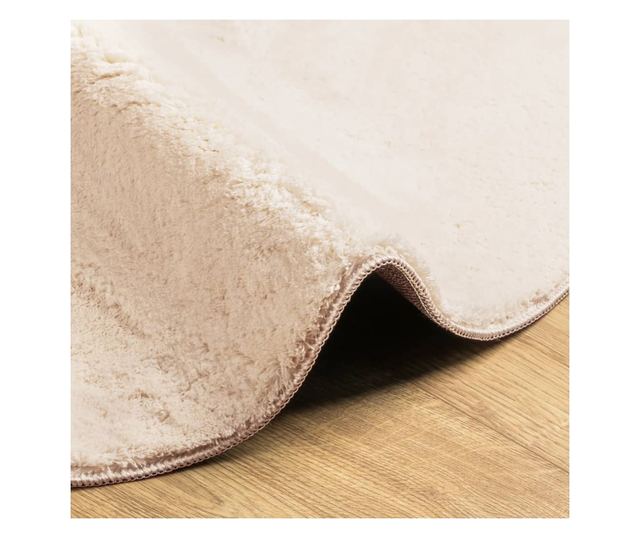 HUARTE bézs rövid szálú puha és mosható szőnyeg Ø 120 cm