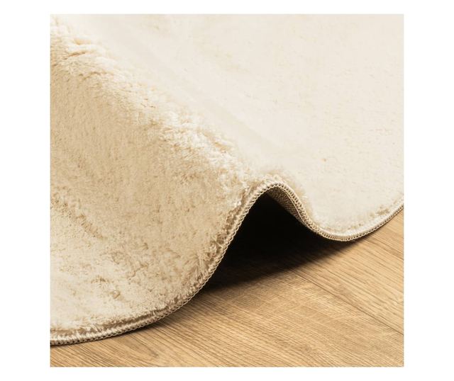 HUARTE krémszínű rövid szálú puha és mosható szőnyeg Ø 120 cm
