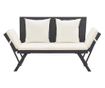 Градинска пейка с възглавници, 176 см, полиратан