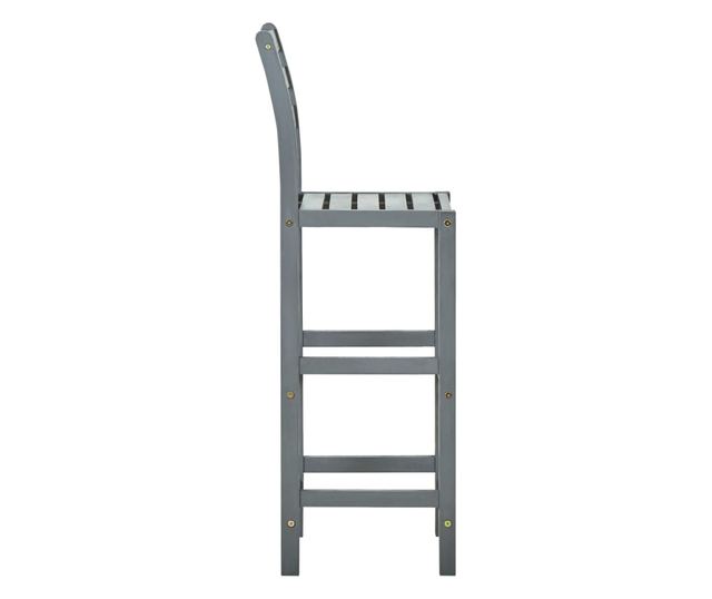 Barski stoli, 4 kosi, sivi, trden akacijev les